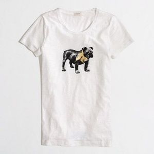 J.Crew Bulldog Gold Bow Collector Tee - Size Large